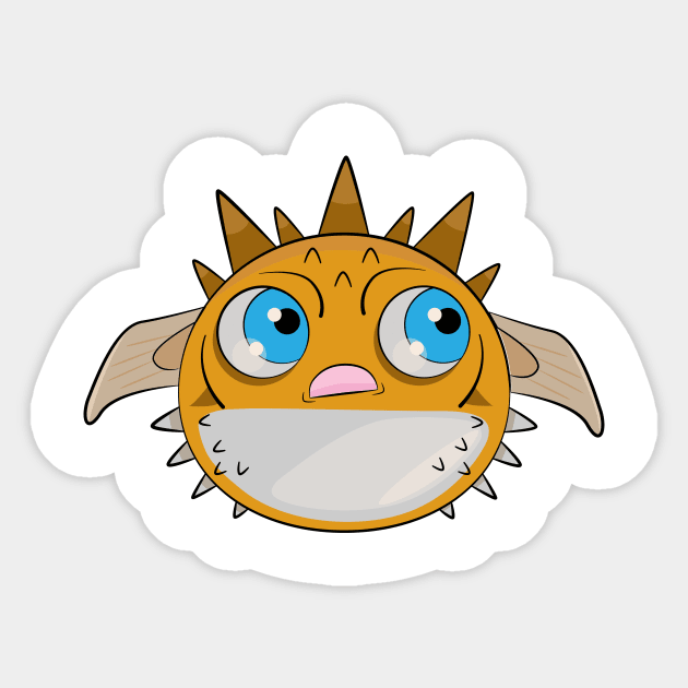 Angry fugu Sticker by Zjuka_draw